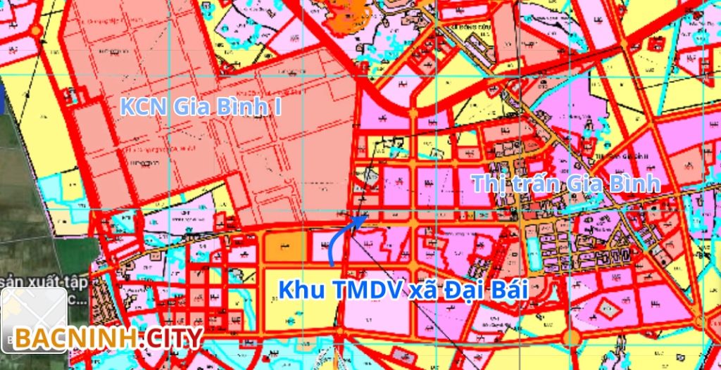 Vị trí dự án trên bản đồ quy hoạch sử dụng đất huyện Gia Bình