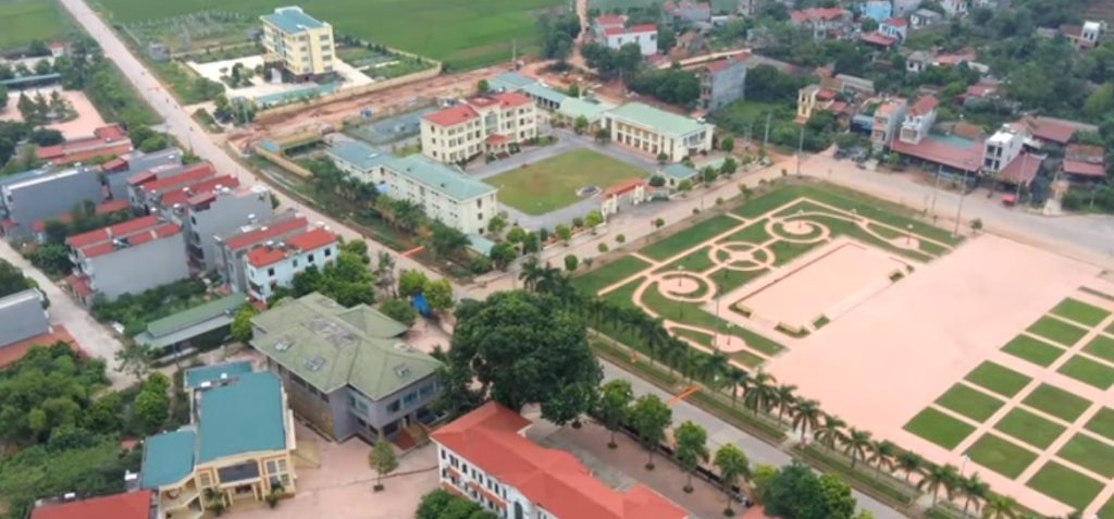 Xã Tân Yên, tỉnh Bắc Ninh nhìn từ trên cao. Hình minh họa