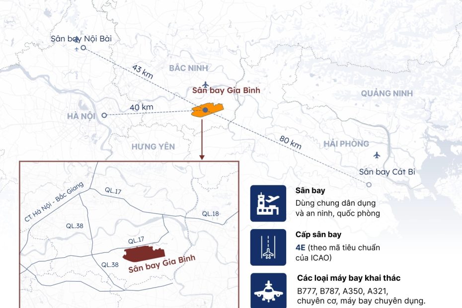 [Infographic] Sân bay Gia Bình và các tuyến đường kết nối
