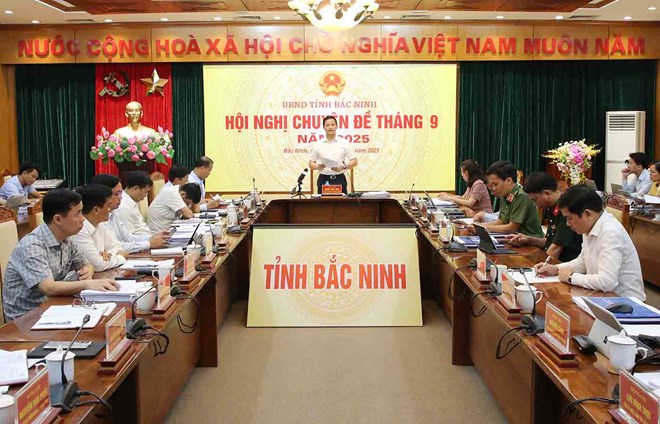 Chủ tịch UBND tỉnh Bắc Ninh Vương Quốc Tuấn thống nhất thông qua 3 nội dung chính sách đặc thù trong bồi thường GPMB Cảng hàng không quốc tế Gia Bình. Ảnh: Linh Ngọc / Báo Lao Động, gpmb sân bay gia bình
